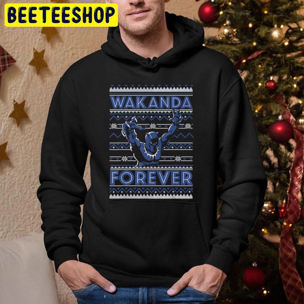 Wakanda Forever Black Panther Knit Pattern Christmas Trending Unisex Hoodie Wakanda Forever Black Panther Knit Pattern Christmas Trending Unisex Hoodie