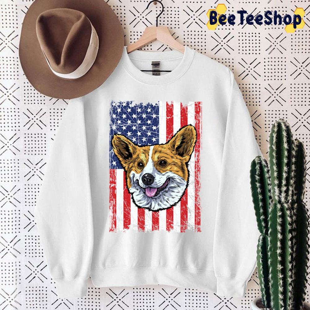 Welsh Corgi Usa Flag Design Trending Unisex Sweatshirt Welsh Corgi Usa Flag Design Trending Unisex Sweatshirt