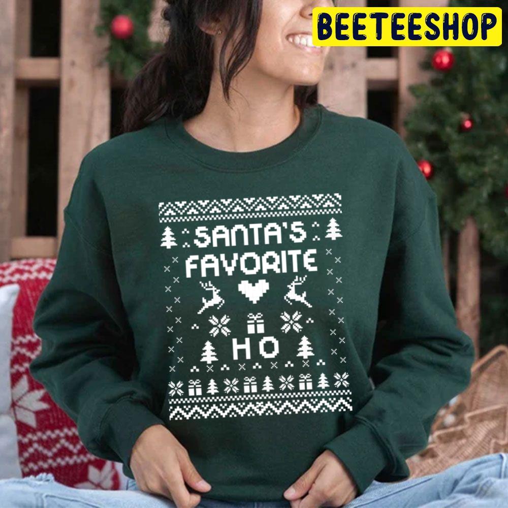 White Knit Pattern Santa's Favorite Ho Trending Unisex Hoodie White Knit Pattern Santa's Favorite Ho Trending Unisex Hoodie