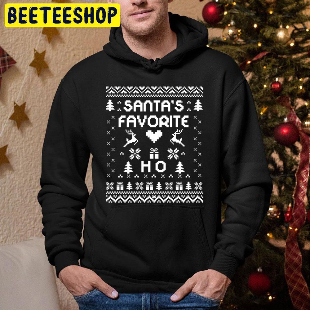 White Knit Pattern Santa's Favorite Ho Trending Unisex Hoodie White Knit Pattern Santa's Favorite Ho Trending Unisex Hoodie