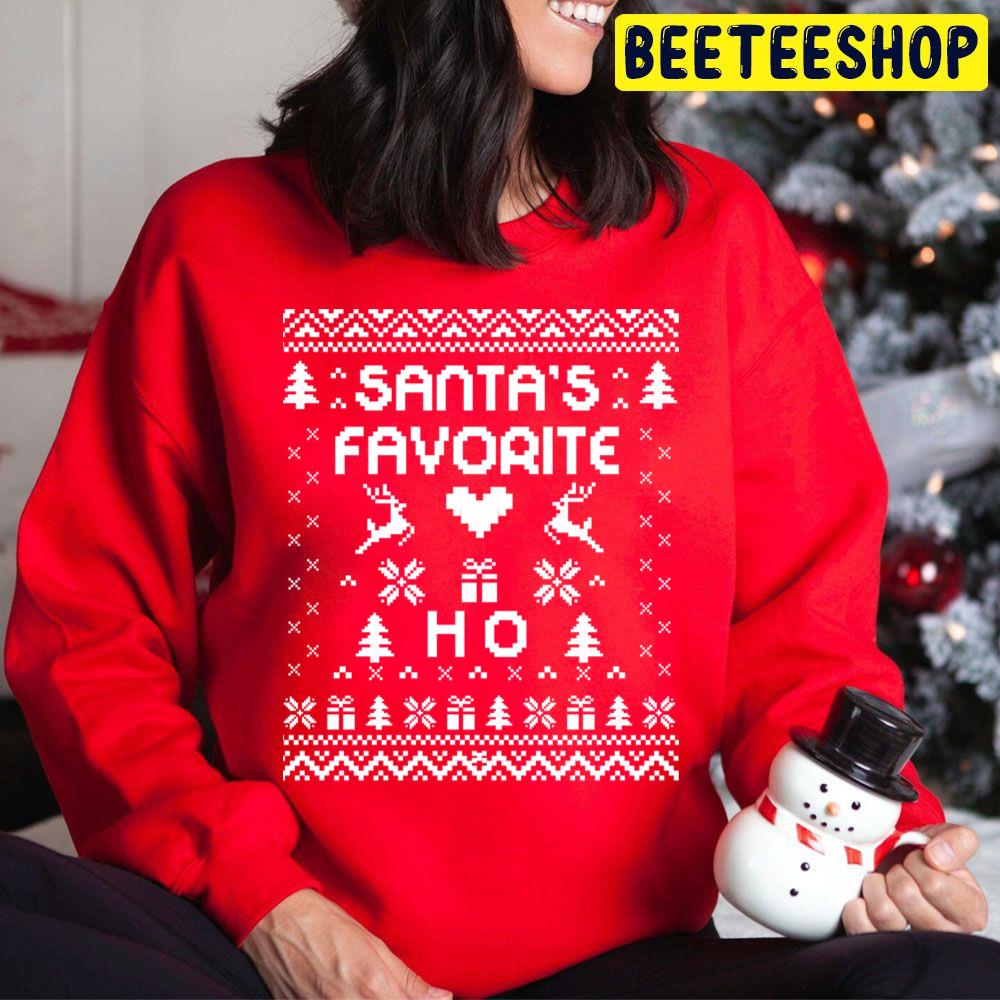 White Knit Pattern Santa's Favorite Ho Trending Unisex Hoodie White Knit Pattern Santa's Favorite Ho Trending Unisex Hoodie