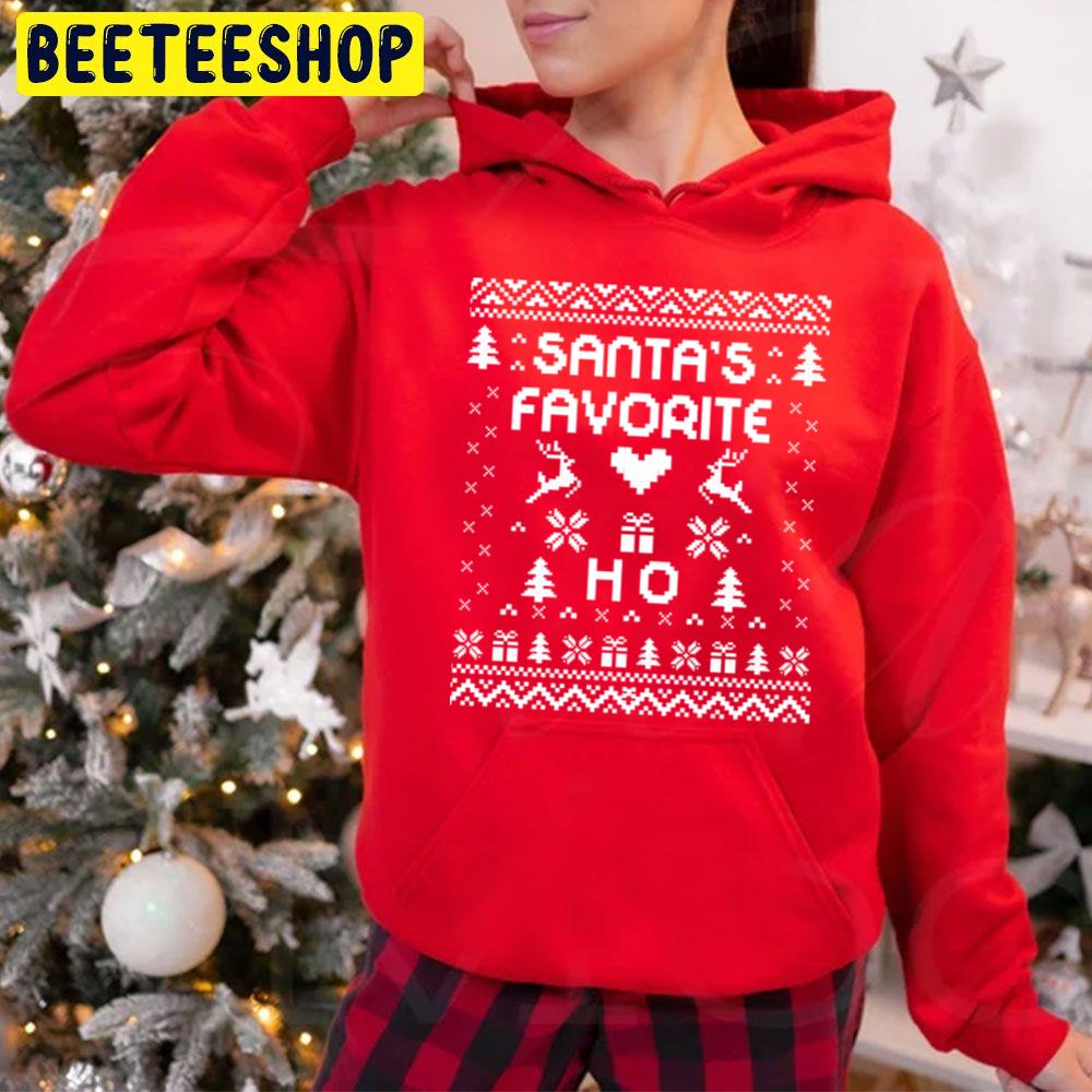 White Knit Pattern Santa's Favorite Ho Trending Unisex Hoodie White Knit Pattern Santa's Favorite Ho Trending Unisex Hoodie