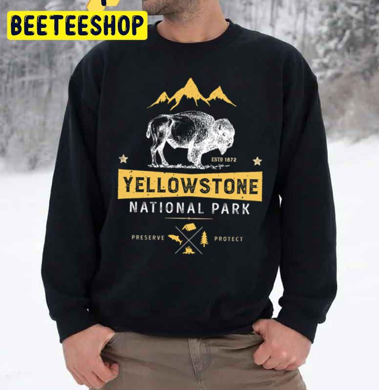 Yellowstone National Park Bison Buffalo Vintage Trending Unisex Sweatshirt Yellowstone National Park Bison Buffalo Vintage Trending Unisex Sweatshirt