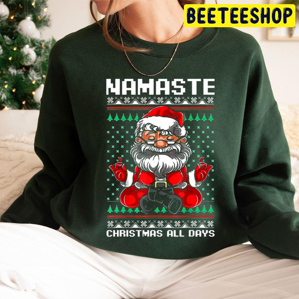 Yoga Namaste Christmas All Days Santa Knit Pattern Trending Unisex Hoodie Yoga Namaste Christmas All Days Santa Knit Pattern Trending Unisex Hoodie