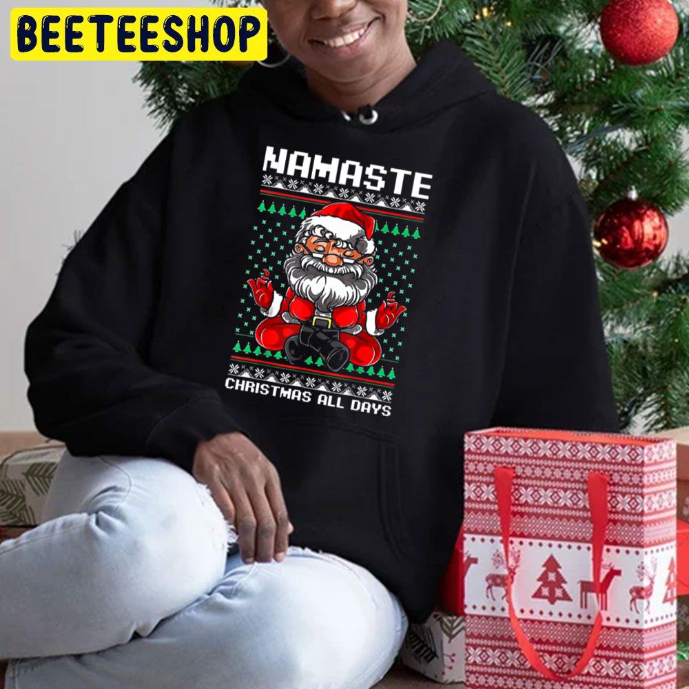 Yoga Namaste Christmas All Days Santa Knit Pattern Trending Unisex Hoodie Yoga Namaste Christmas All Days Santa Knit Pattern Trending Unisex Hoodie