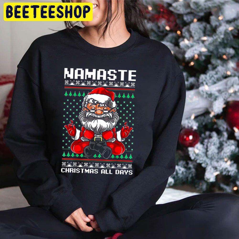 Yoga Namaste Christmas All Days Santa Knit Pattern Trending Unisex Hoodie Yoga Namaste Christmas All Days Santa Knit Pattern Trending Unisex Hoodie