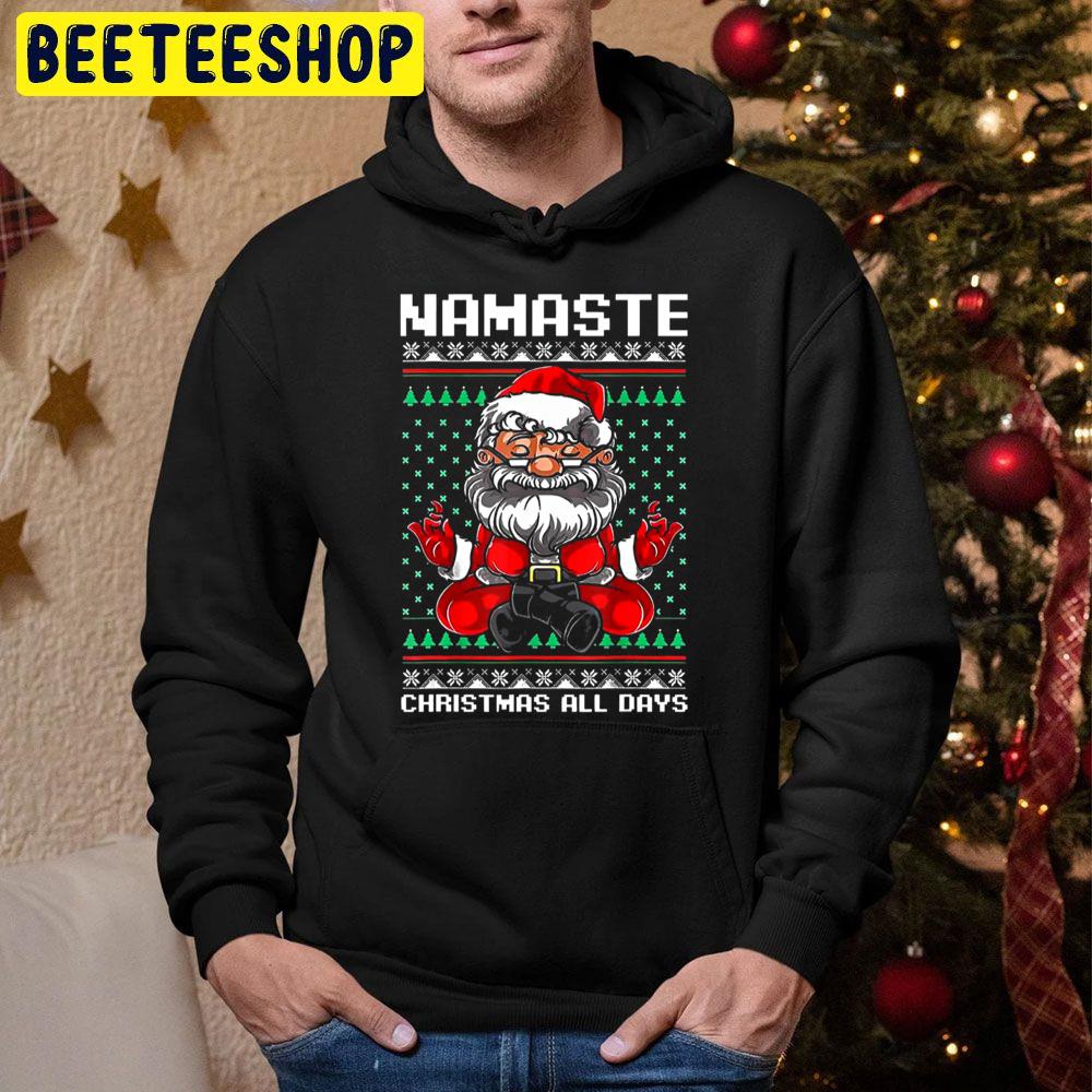 Yoga Namaste Christmas All Days Santa Knit Pattern Trending Unisex Hoodie Yoga Namaste Christmas All Days Santa Knit Pattern Trending Unisex Hoodie