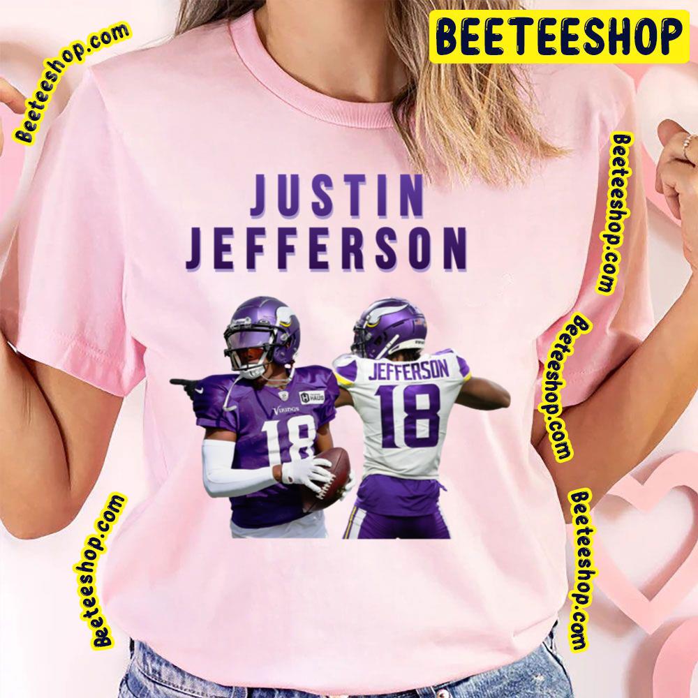 18 Justin Jefferson Vintage Funny Retro Colorful Football Trending Unisex T-Shirt