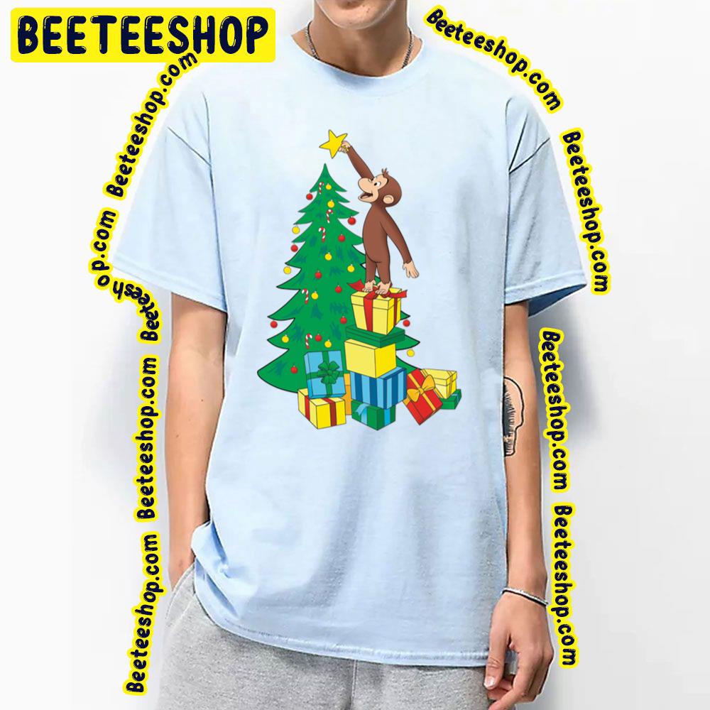 2009 Curious George A Very Monkey Christmas Tree Unisex Shirt 2009 Curious George A Very Monkey Christmas Tree Unisex Shirt