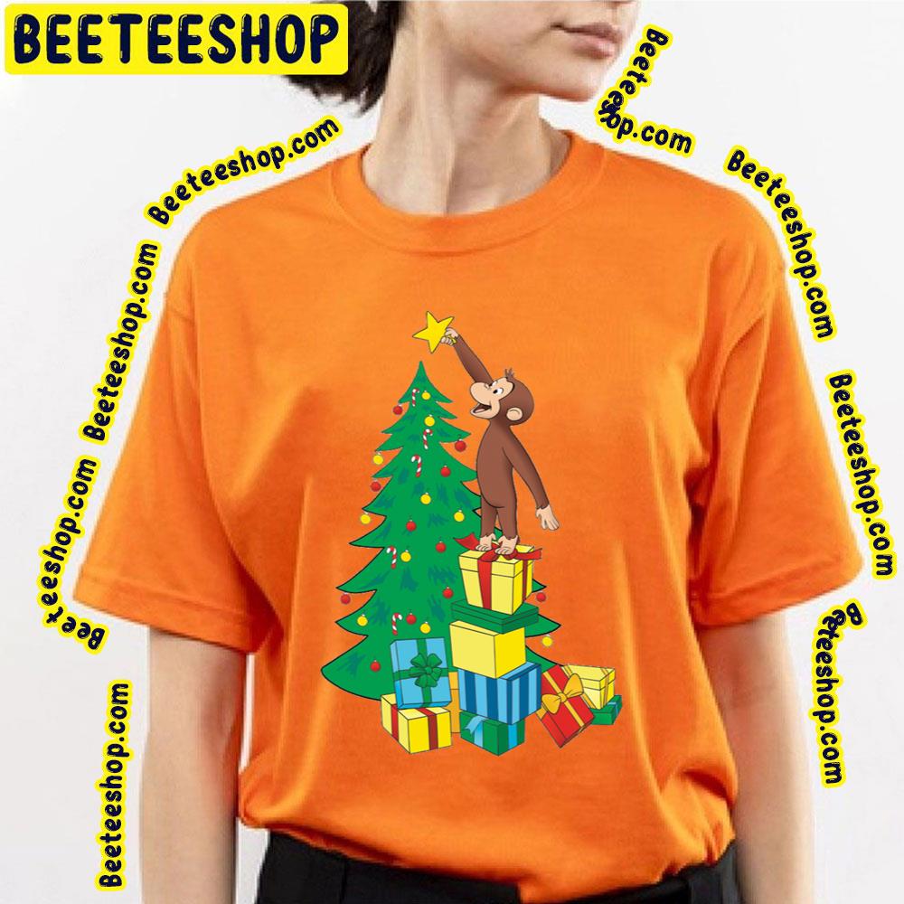 2009 Curious George A Very Monkey Christmas Tree Unisex Shirt 2009 Curious George A Very Monkey Christmas Tree Unisex Shirt