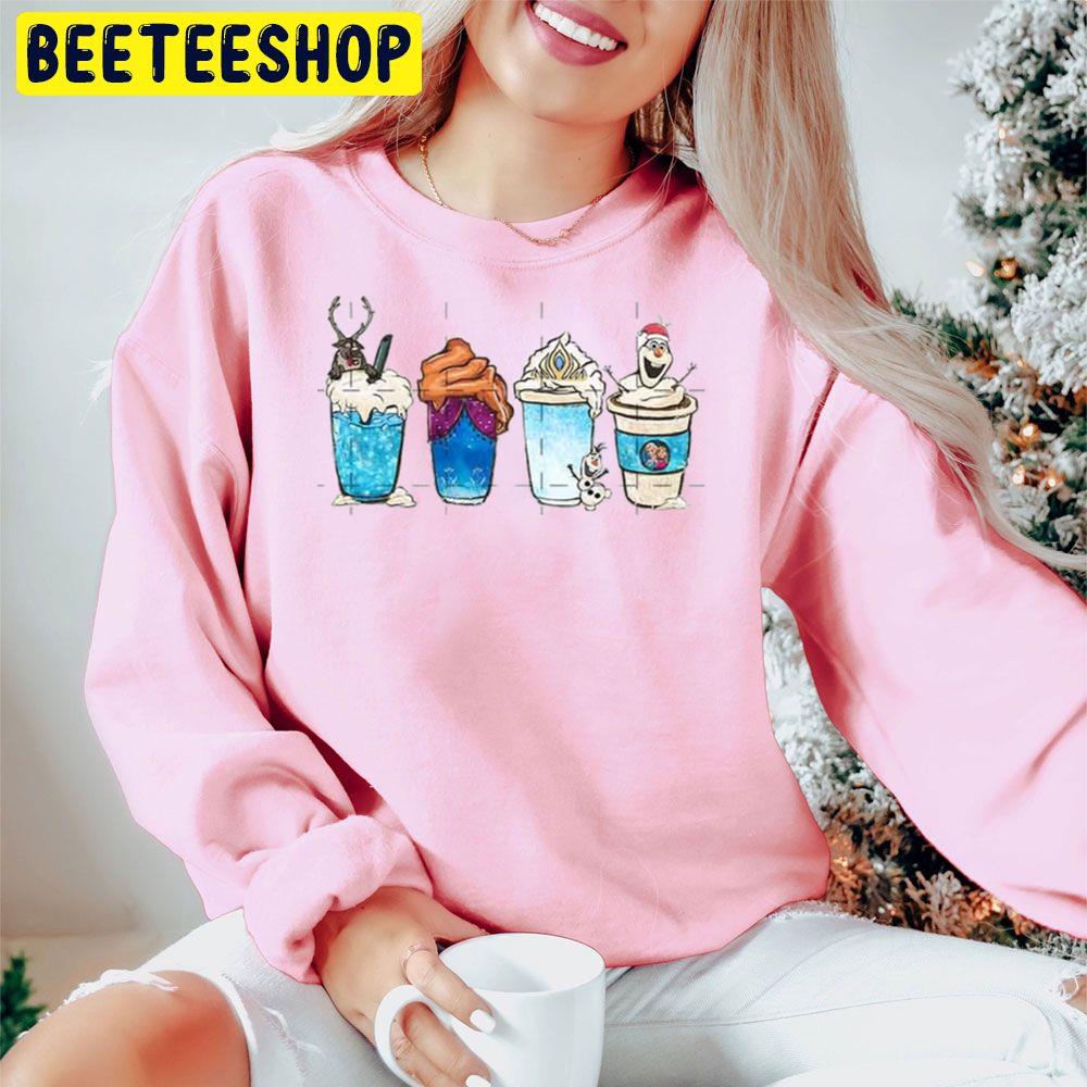Anna Elsa And Olaf Christmas Coffee Latte Frozen Trending Unisex Hoodie Anna Elsa And Olaf Christmas Coffee Latte Frozen Trending Unisex Hoodie