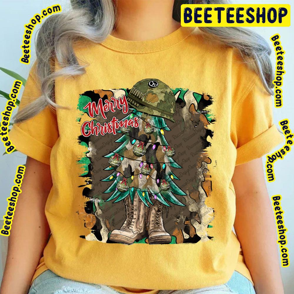 Army Christmas, Veteran Merry Christmas Trending Unisex T-Shirt Army Christmas, Veteran Merry Christmas Trending Unisex T-Shirt
