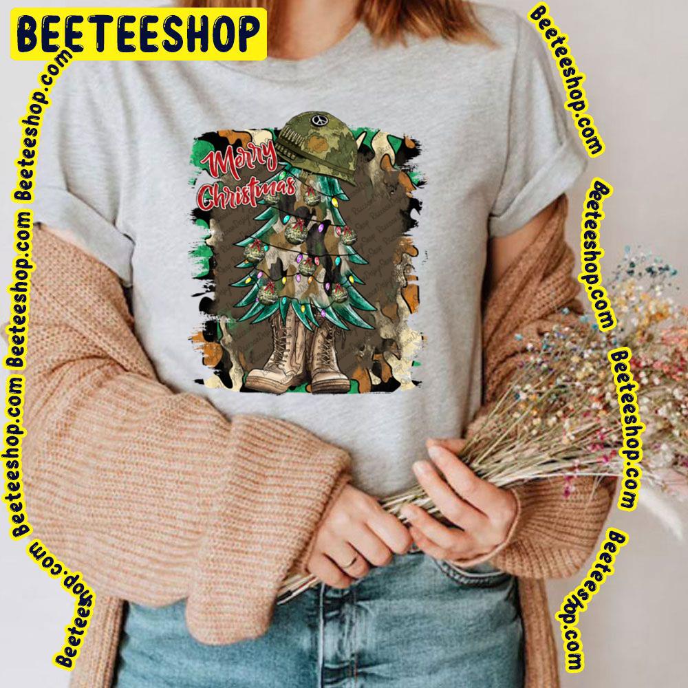 Army Christmas, Veteran Merry Christmas Trending Unisex T-Shirt Army Christmas, Veteran Merry Christmas Trending Unisex T-Shirt