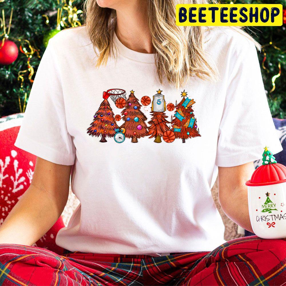 Basketball Christmas Trees Trending Unisex Hoodie Basketball Christmas Trees Trending Unisex Hoodie