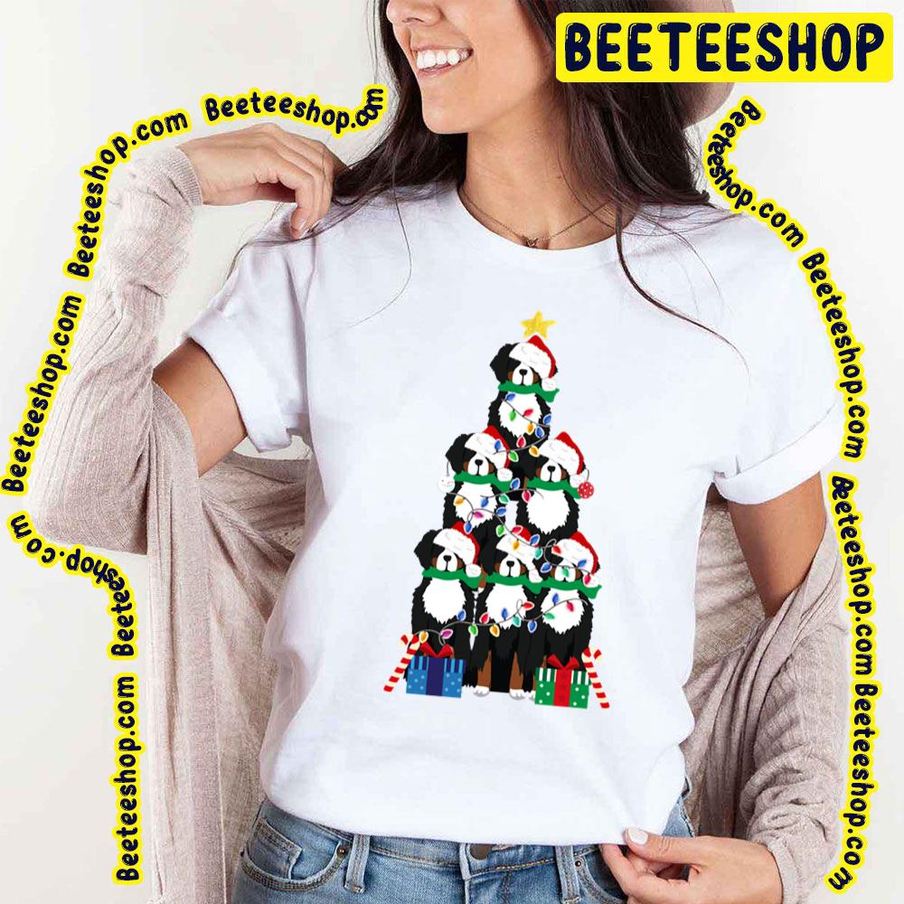 Bernese Mountain Dog Puppy Christmas Tree Design Art Trending Unisex T-Shirt Bernese Mountain Dog Puppy Christmas Tree Design Art Trending Unisex T-Shirt