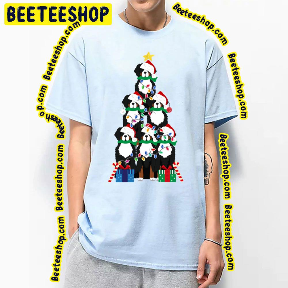 Bernese Mountain Dog Puppy Christmas Tree Design Art Trending Unisex T-Shirt Bernese Mountain Dog Puppy Christmas Tree Design Art Trending Unisex T-Shirt