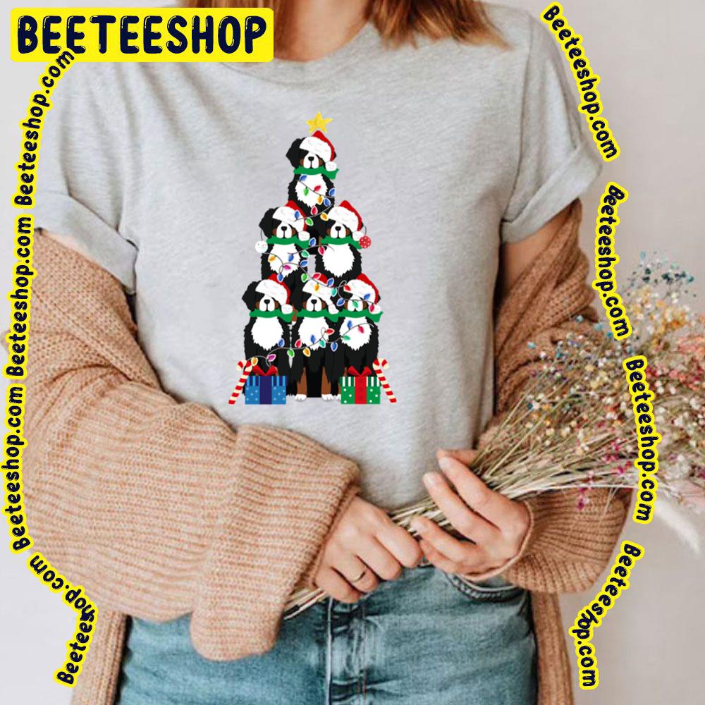 Bernese Mountain Dog Puppy Christmas Tree Design Art Trending Unisex T-Shirt Bernese Mountain Dog Puppy Christmas Tree Design Art Trending Unisex T-Shirt