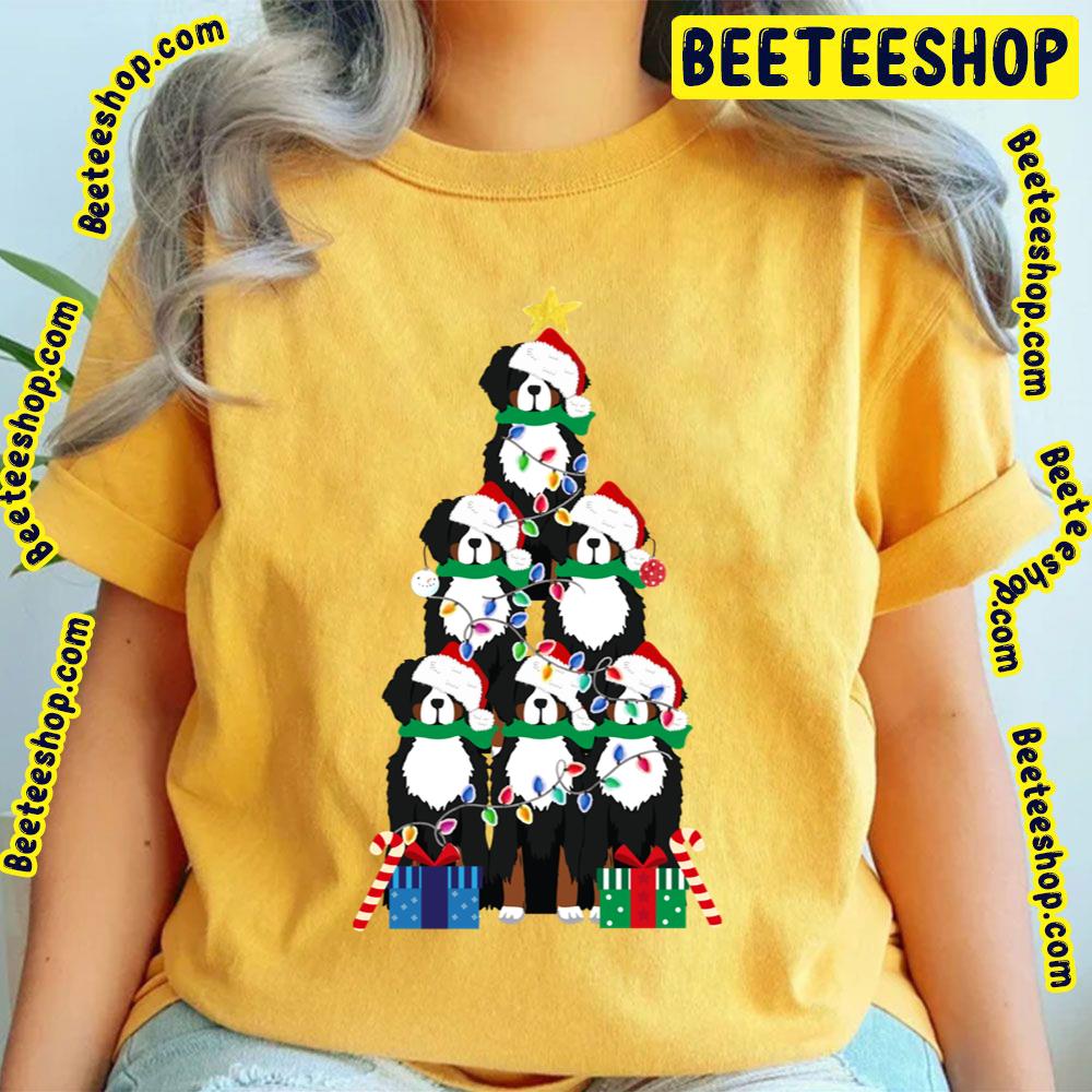 Bernese Mountain Dog Puppy Christmas Tree Design Art Trending Unisex T-Shirt Bernese Mountain Dog Puppy Christmas Tree Design Art Trending Unisex T-Shirt