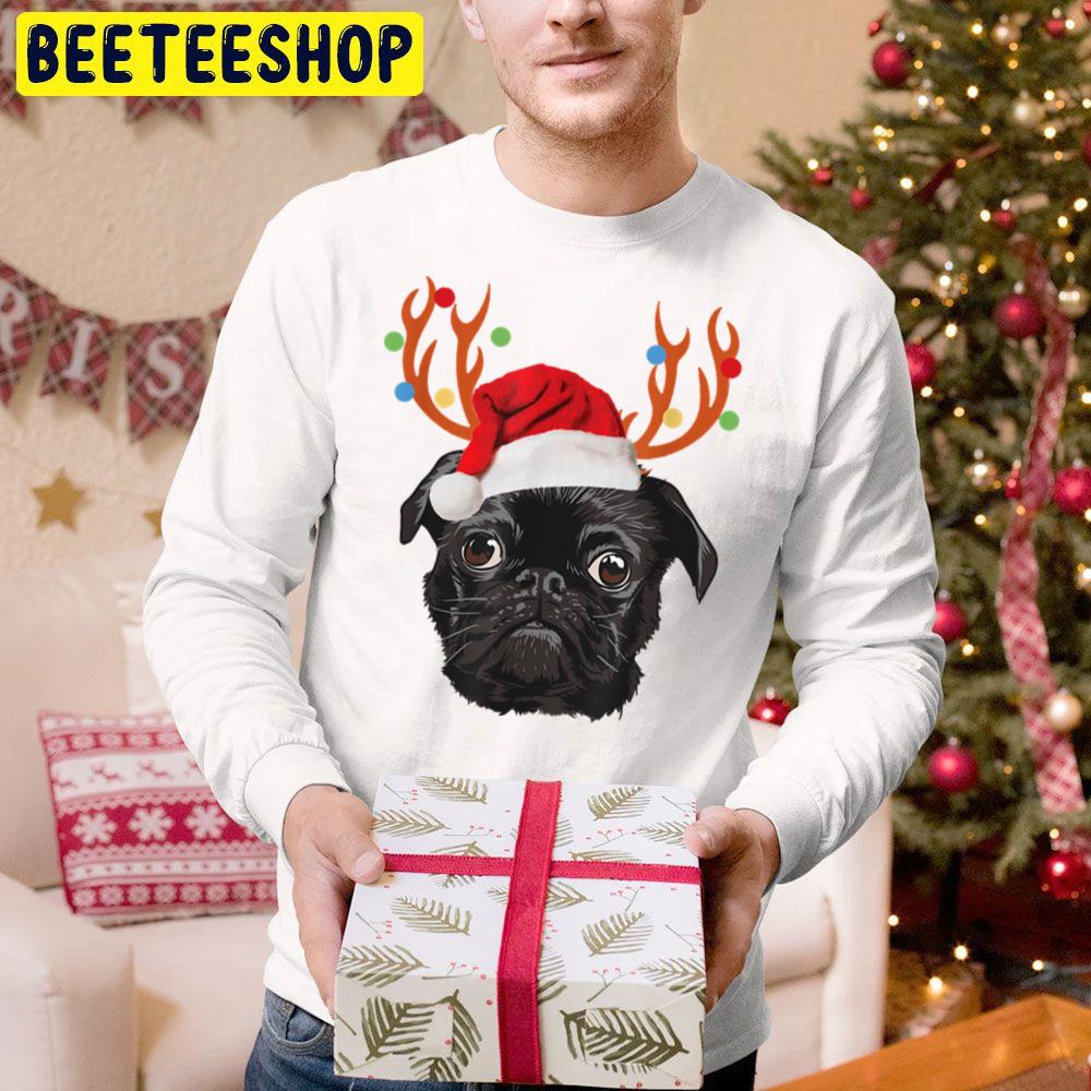 Black Pug Santa Christmas Reindeer Christmas Lights Pajama Trending Unisex Hoodie Black Pug Santa Christmas Reindeer Christmas Lights Pajama Trending Unisex Hoodie