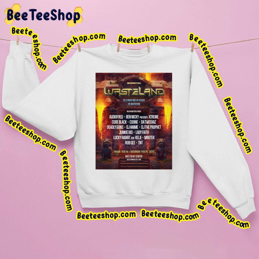Celebrating 10 Years Of Basscon Wasteland 2023 Trending Unisex Sweatshirt Celebrating 10 Years Of Basscon Wasteland 2023 Trending Unisex Sweatshirt