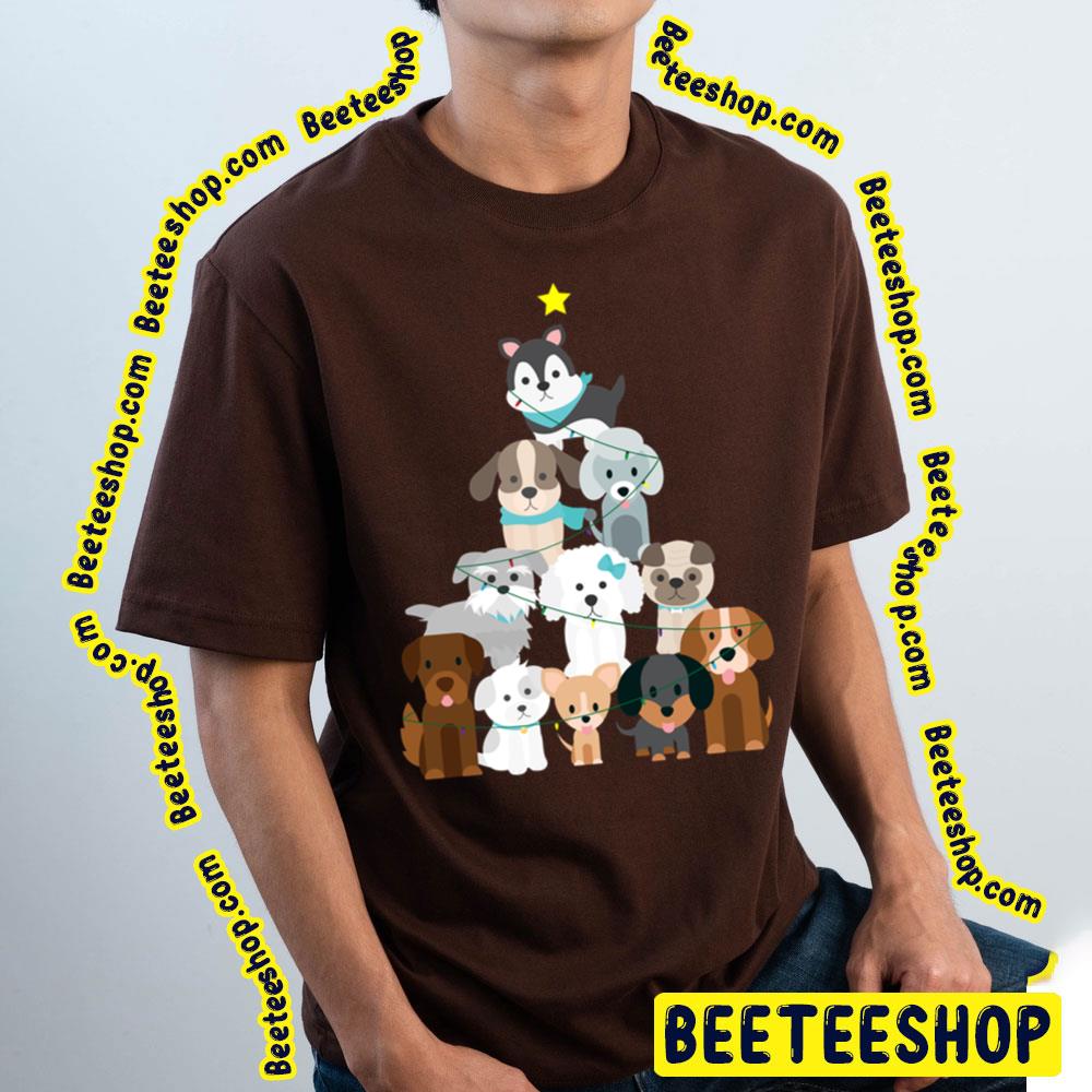 Chibi Christmas Tree Dogs Funny Art Trending Unisex T-Shirt Chibi Christmas Tree Dogs Funny Art Trending Unisex T-Shirt