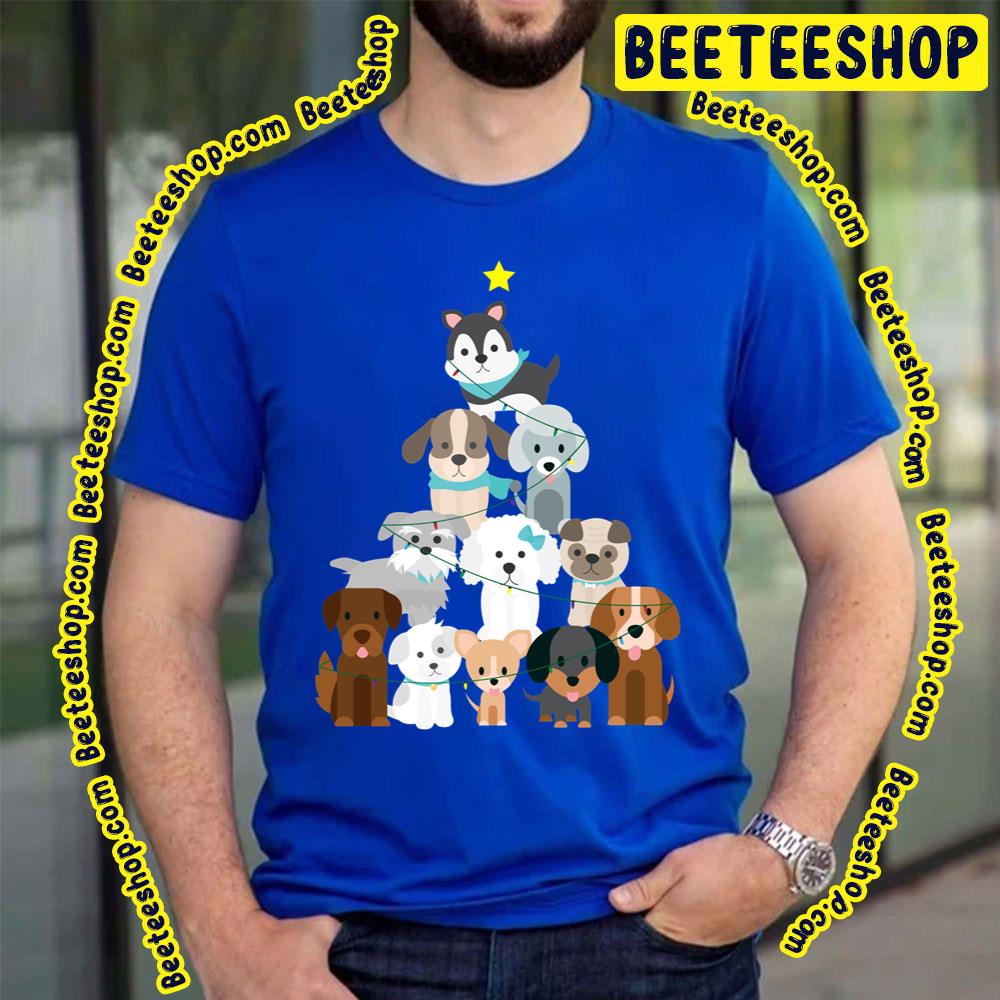 Chibi Christmas Tree Dogs Funny Art Trending Unisex T-Shirt Chibi Christmas Tree Dogs Funny Art Trending Unisex T-Shirt