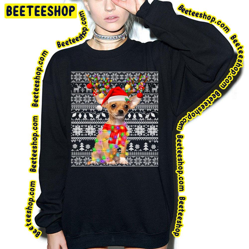 Chihuahua Kawaii Christmas Reindeer Lights Funny For Dog Lover Trending Unisex Sweatshirt Chihuahua Kawaii Christmas Reindeer Lights Funny For Dog Lover Trending Unisex Sweatshirt