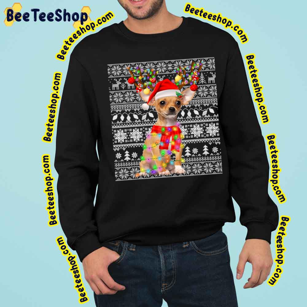 Chihuahua Kawaii Christmas Reindeer Lights Funny For Dog Lover Trending Unisex Sweatshirt Chihuahua Kawaii Christmas Reindeer Lights Funny For Dog Lover Trending Unisex Sweatshirt