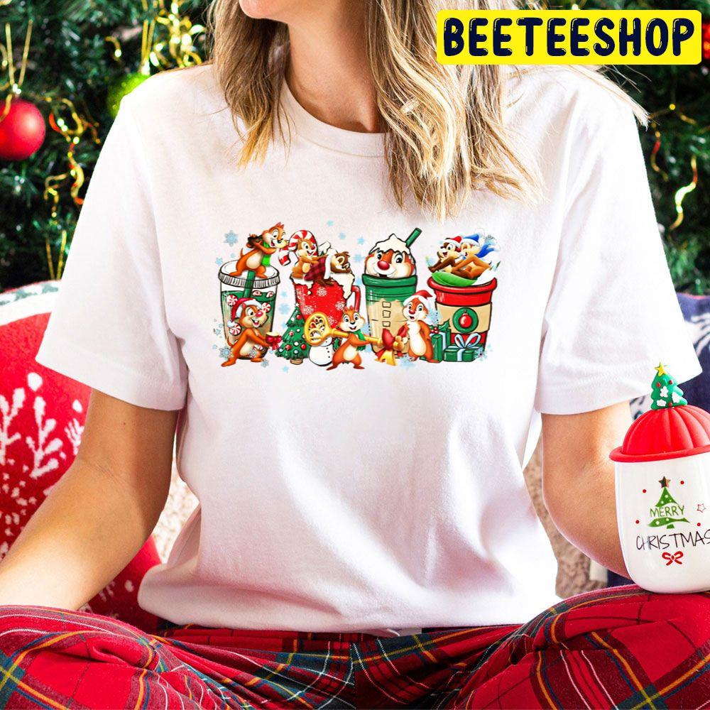 Chip And Dale Coffee Christmas Latte Holly Jolly Cartoon Character Trending Unisex Hoodie Chip And Dale Coffee Christmas Latte Holly Jolly Cartoon Character Trending Unisex Hoodie