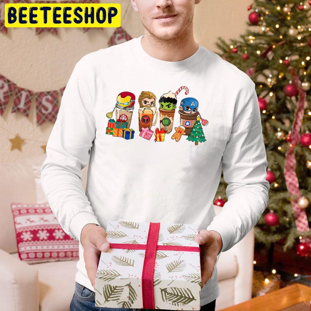 Christmas Avengers Superhero Coffee Latte Iron Man Thor Hulk Captain America Trending Unisex Hoodie Christmas Avengers Superhero Coffee Latte Iron Man Thor Hulk Captain America Trending Unisex Hoodie