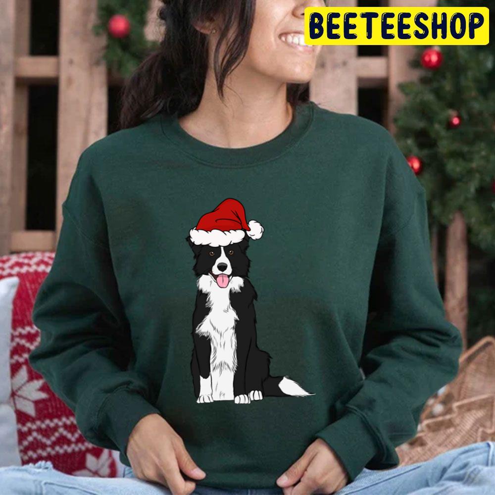 Christmas Border Collie With Santa Hat Christmas Trending Unisex Hoodie Christmas Border Collie With Santa Hat Christmas Trending Unisex Hoodie