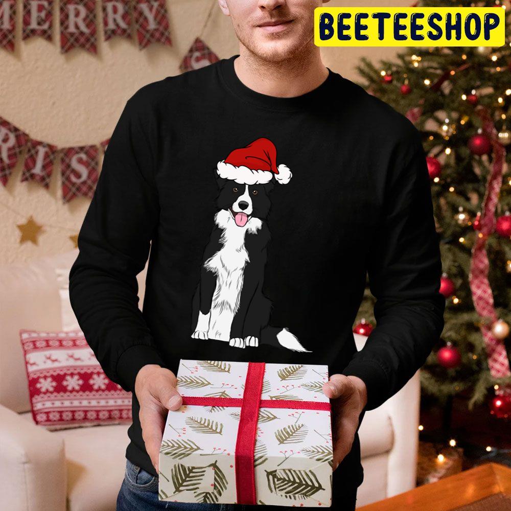 Christmas Border Collie With Santa Hat Christmas Trending Unisex Hoodie Christmas Border Collie With Santa Hat Christmas Trending Unisex Hoodie
