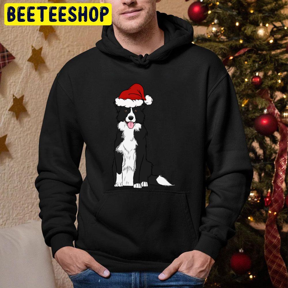 Christmas Border Collie With Santa Hat Christmas Trending Unisex Hoodie Christmas Border Collie With Santa Hat Christmas Trending Unisex Hoodie