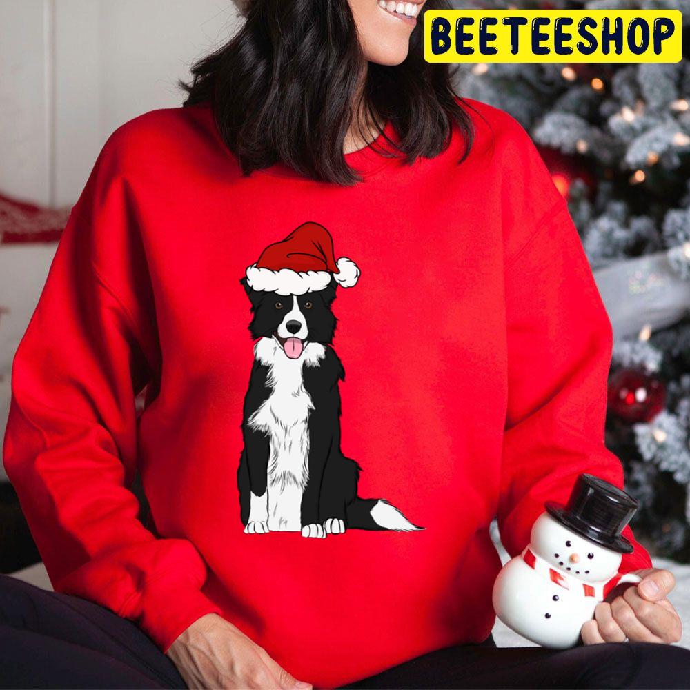 Christmas Border Collie With Santa Hat Christmas Trending Unisex Hoodie Christmas Border Collie With Santa Hat Christmas Trending Unisex Hoodie