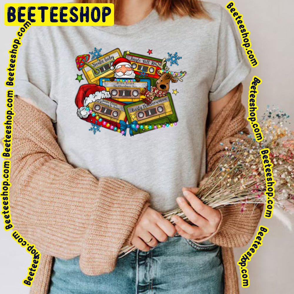 Christmas Cassette Tapes Western Sublimation Western Santa Claus Trending Unisex T-Shirt Christmas Cassette Tapes Western Sublimation Western Santa Claus Trending Unisex T-Shirt