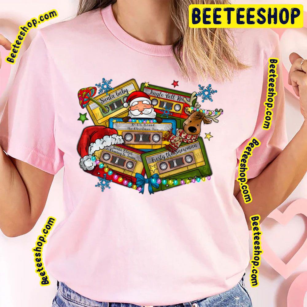 Christmas Cassette Tapes Western Sublimation Western Santa Claus Trending Unisex T-Shirt Christmas Cassette Tapes Western Sublimation Western Santa Claus Trending Unisex T-Shirt