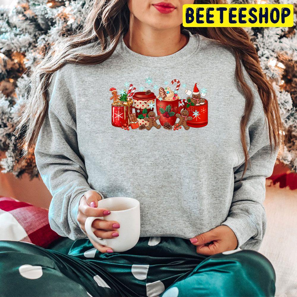 Christmas Coffee Candy Gingerbread Red Art Trending Unisex Hoodie Christmas Coffee Candy Gingerbread Red Art Trending Unisex Hoodie