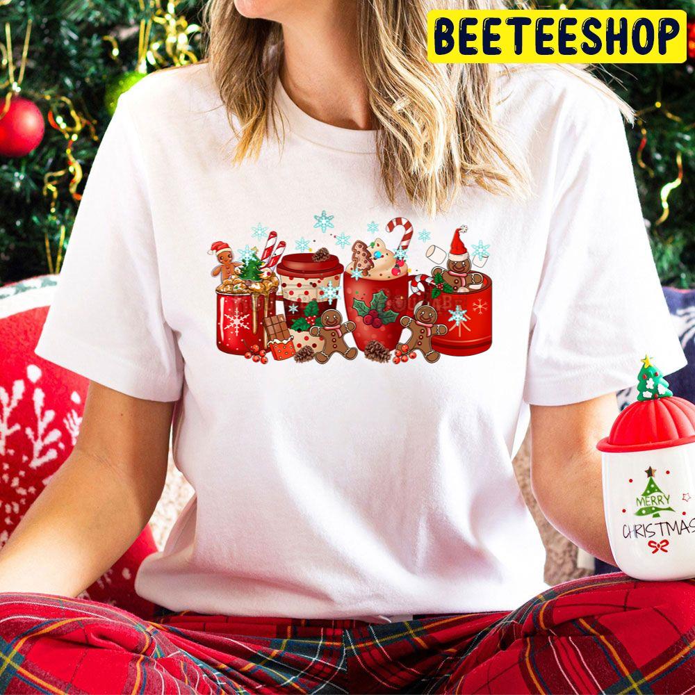Christmas Coffee Candy Gingerbread Red Art Trending Unisex Hoodie Christmas Coffee Candy Gingerbread Red Art Trending Unisex Hoodie
