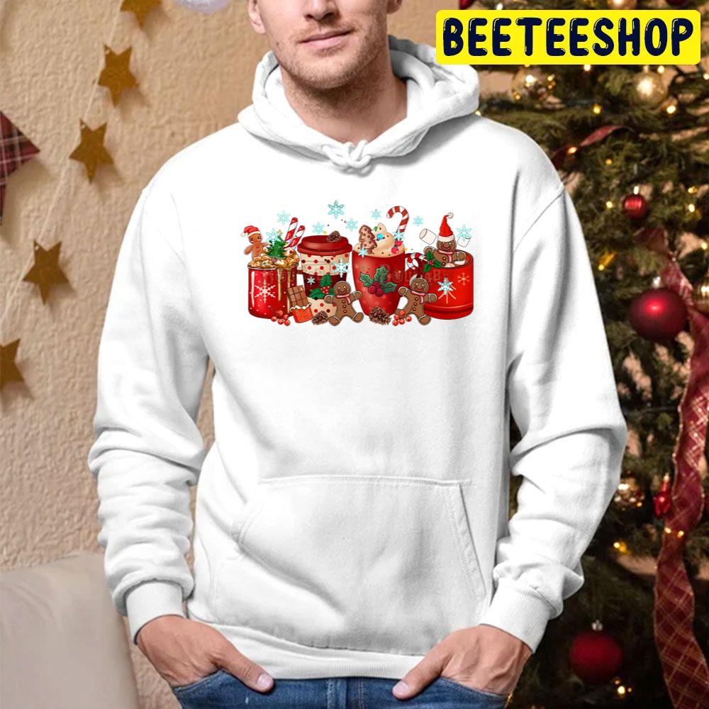 Christmas Coffee Candy Gingerbread Red Art Trending Unisex Hoodie Christmas Coffee Candy Gingerbread Red Art Trending Unisex Hoodie