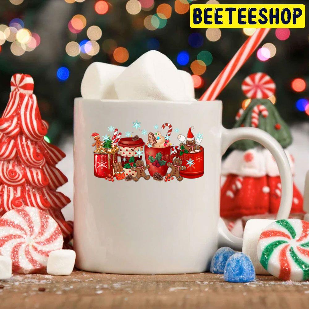 Christmas Coffee Candy Gingerbread Red Art Trending Unisex Hoodie Christmas Coffee Candy Gingerbread Red Art Trending Unisex Hoodie