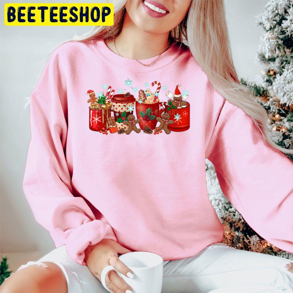 Christmas Coffee Candy Gingerbread Red Art Trending Unisex Hoodie Christmas Coffee Candy Gingerbread Red Art Trending Unisex Hoodie