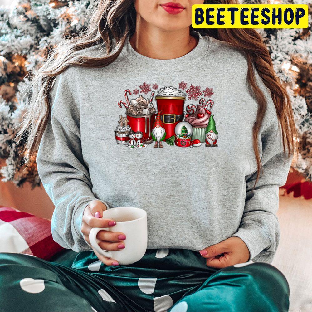 Christmas Coffee Drink Snowman Gnomes Trending Unisex Hoodie Christmas Coffee Drink Snowman Gnomes Trending Unisex Hoodie