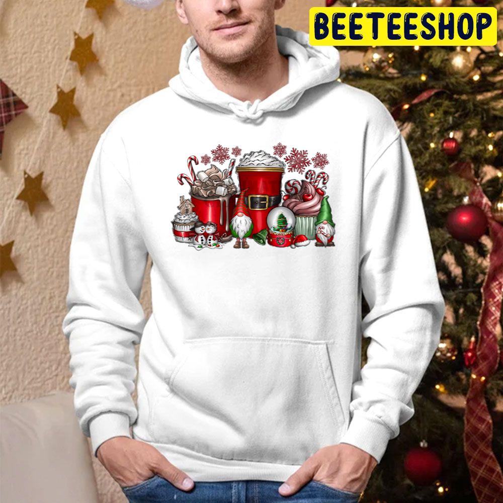 Christmas Coffee Drink Snowman Gnomes Trending Unisex Hoodie Christmas Coffee Drink Snowman Gnomes Trending Unisex Hoodie