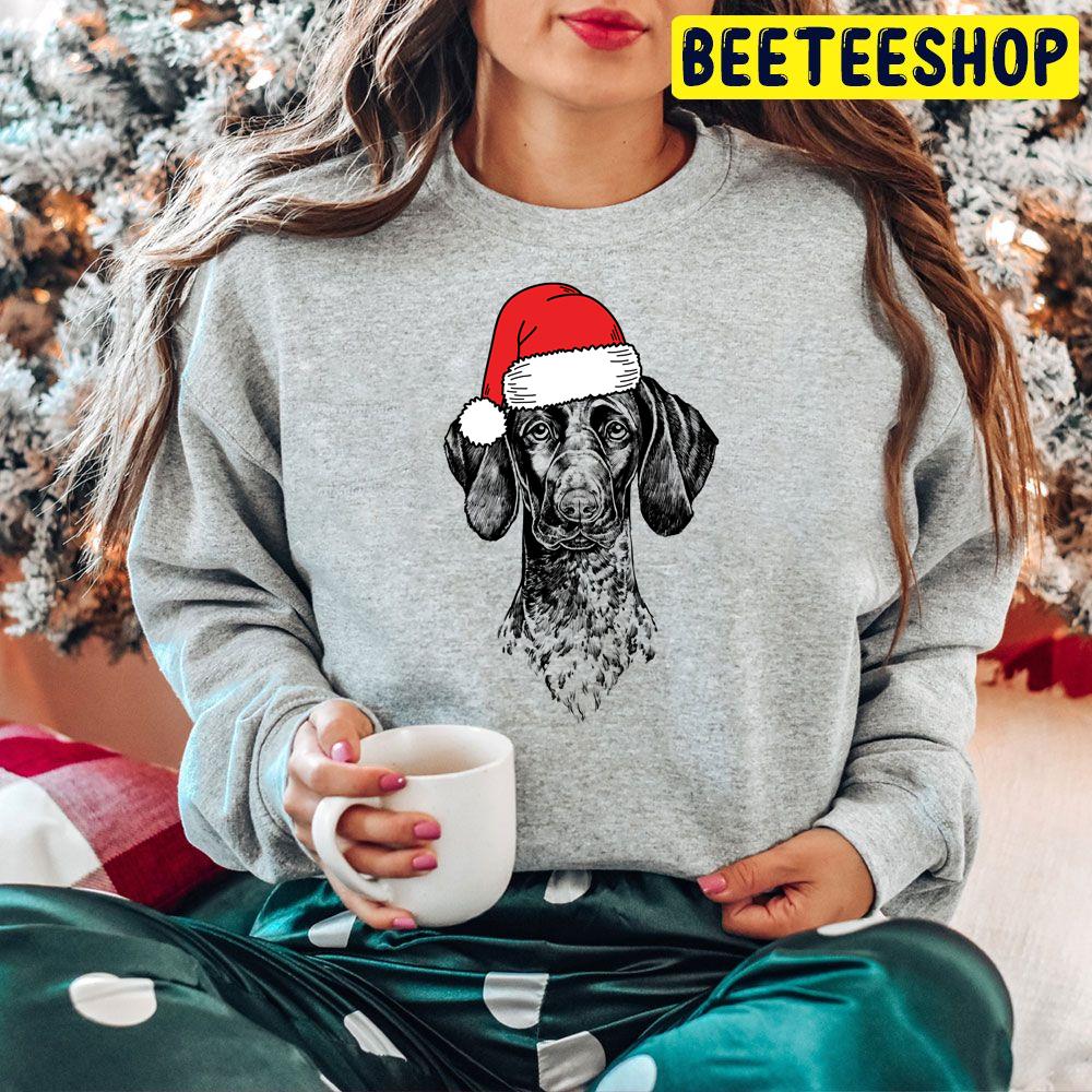 Christmas German Shorthaired Pointer Santa Dog Holiday Art Trending Unisex Hoodie Christmas German Shorthaired Pointer Santa Dog Holiday Art Trending Unisex Hoodie
