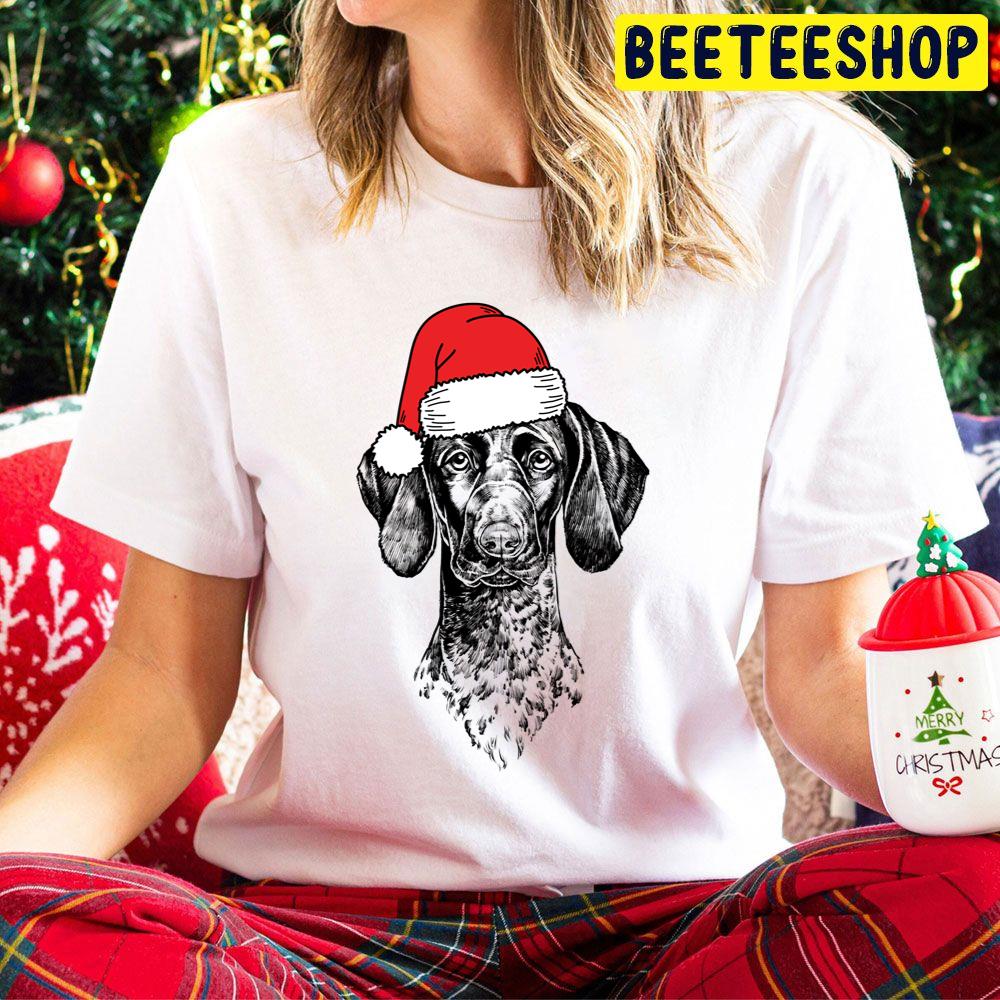 Christmas German Shorthaired Pointer Santa Dog Holiday Art Trending Unisex Hoodie Christmas German Shorthaired Pointer Santa Dog Holiday Art Trending Unisex Hoodie