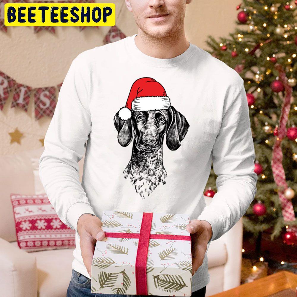 Christmas German Shorthaired Pointer Santa Dog Holiday Art Trending Unisex Hoodie Christmas German Shorthaired Pointer Santa Dog Holiday Art Trending Unisex Hoodie
