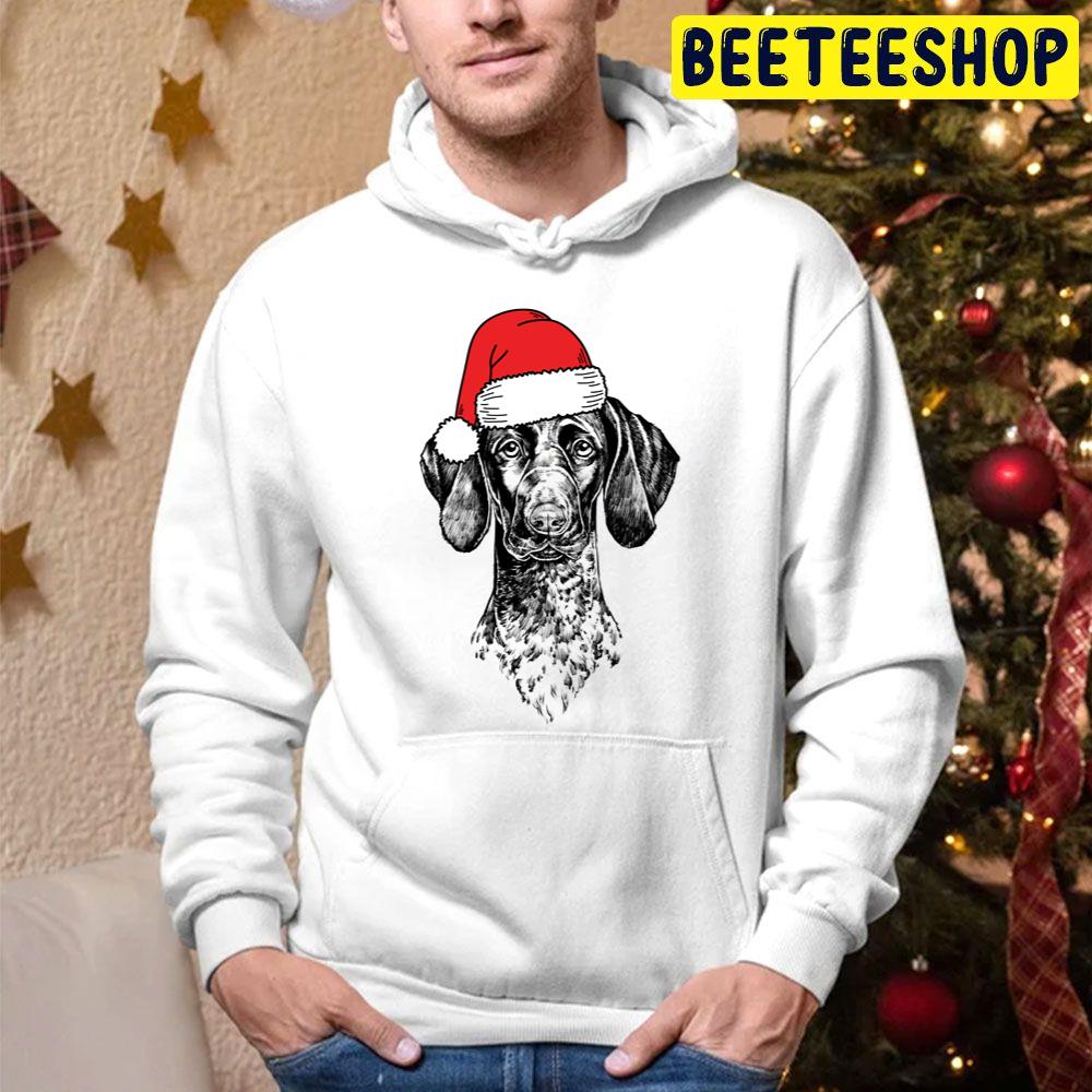 Christmas German Shorthaired Pointer Santa Dog Holiday Art Trending Unisex Hoodie Christmas German Shorthaired Pointer Santa Dog Holiday Art Trending Unisex Hoodie