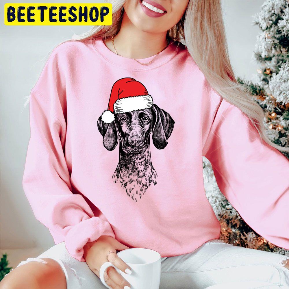 Christmas German Shorthaired Pointer Santa Dog Holiday Art Trending Unisex Hoodie Christmas German Shorthaired Pointer Santa Dog Holiday Art Trending Unisex Hoodie