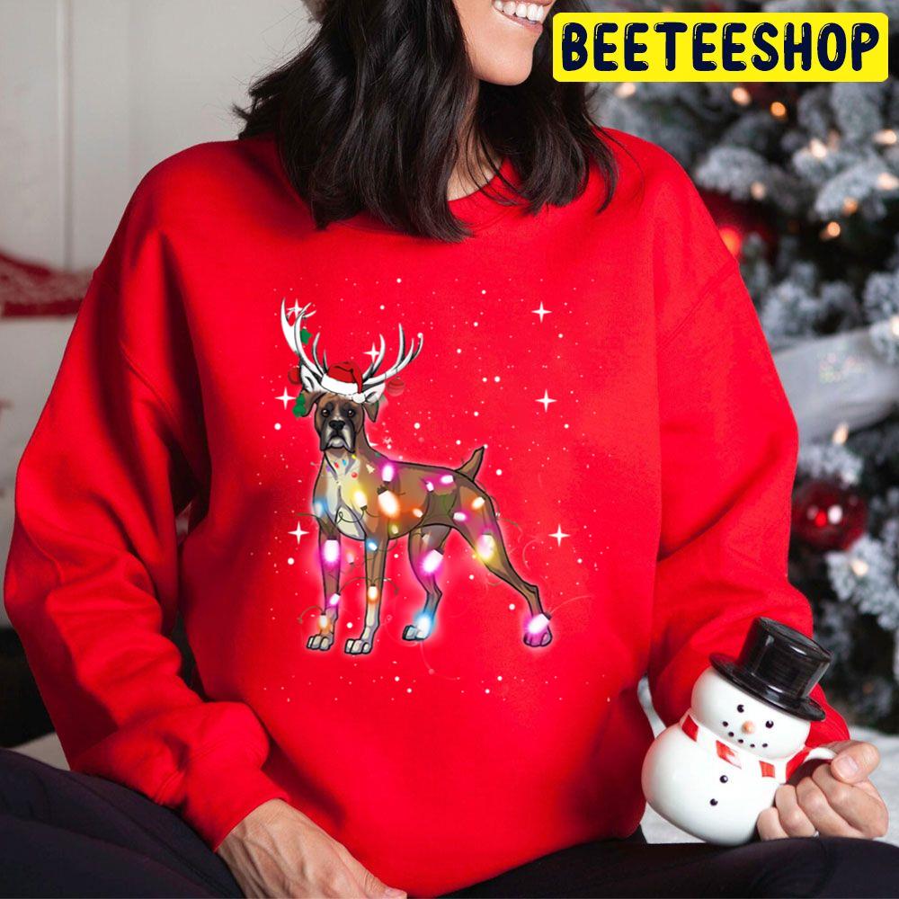 Christmas Led Lights Boxer Dog Vintage Trending Unisex Hoodie Christmas Led Lights Boxer Dog Vintage Trending Unisex Hoodie