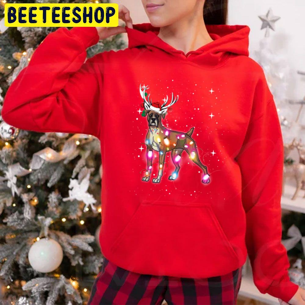 Christmas Led Lights Boxer Dog Vintage Trending Unisex Hoodie Christmas Led Lights Boxer Dog Vintage Trending Unisex Hoodie